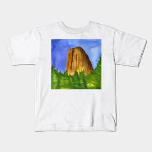 Devils Tower in Wyoming Kids T-Shirt